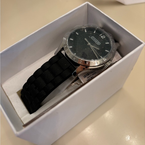Coach black and silver watch unworn with tags - Picture 1 of 5